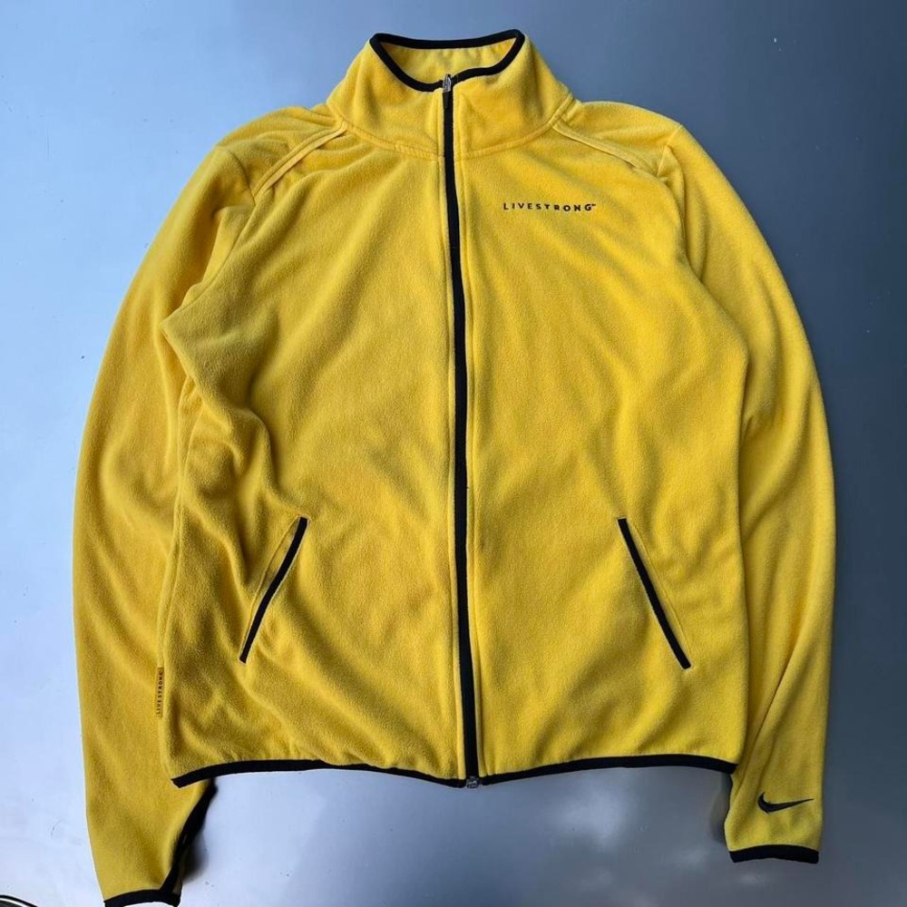 Vtg Livestrong Yellow Nike fleece jacket